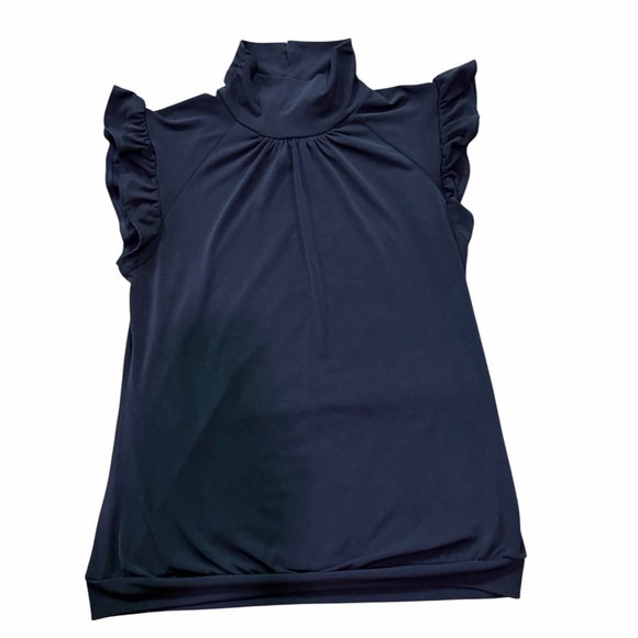 Worthington Stylish Black & Lime Green Ruffle Sleeve Tops 2ct Size MED - Picture 2 of 3